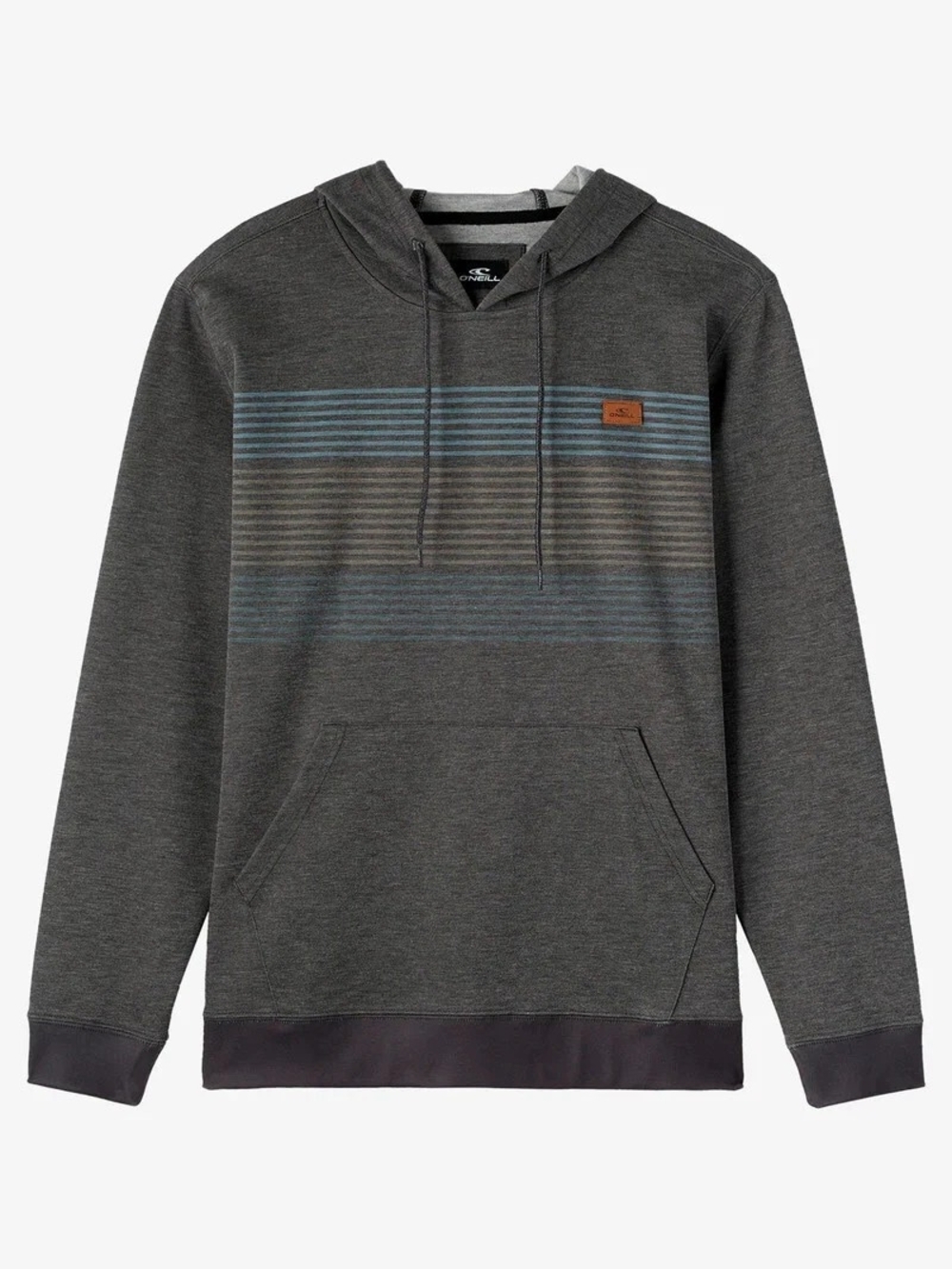 O'Neill Men's Dark Gray Striped Pullover Hoodie
